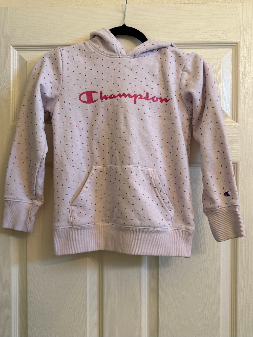 Champion Light Pink Polka Dot Kids Hoodie‎